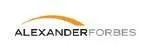 Alexander Forbes logo with an orange arc above the company name in black and gray text.