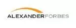 Alexander Forbes logo with an orange arc above the company name in black and gray text.
