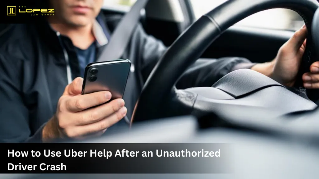 Uber Help Backup Driver Contract Accident Legal & Insurance Guide by The Lopez Law Group 2 How to Use Uber Help After an Unauthorized Driver Crash