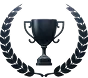 This graphic is a classic symbol of victory, achievement, excellence, quality, or a top award/ranking. It's often used in gamification, business awards, or to signify a premium service.