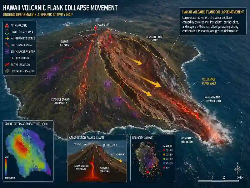 Hawaii volcanic flank collapse movement