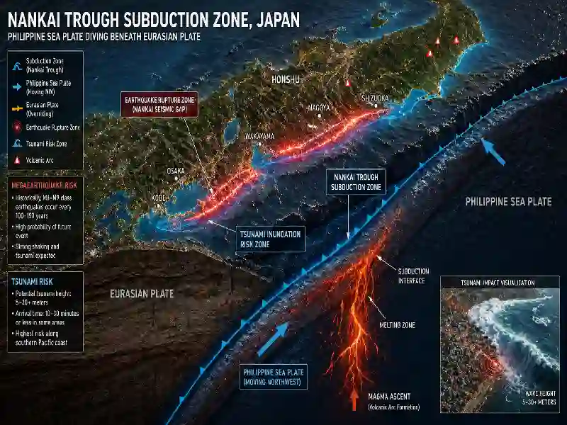 Nankai trough subduction zone Japan