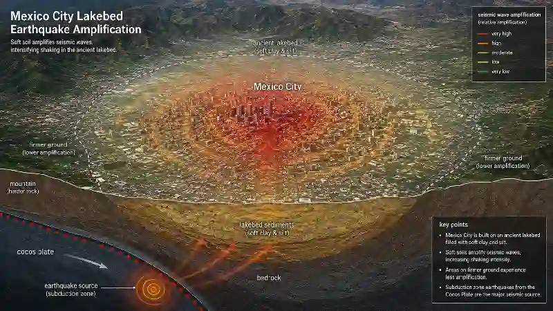 Mexico City lakebed earthquake amplification