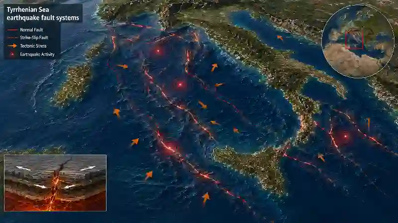 Tyrrhenian Sea earthquake fault systems