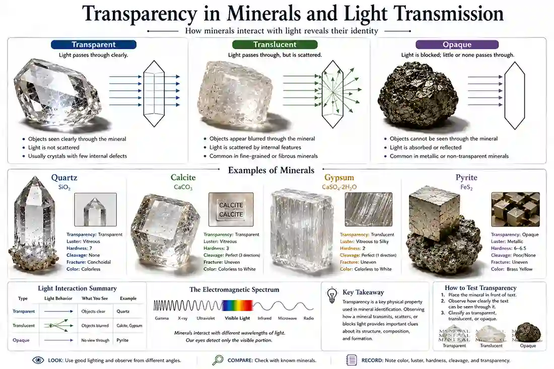 Transparency in minerals and light transmission