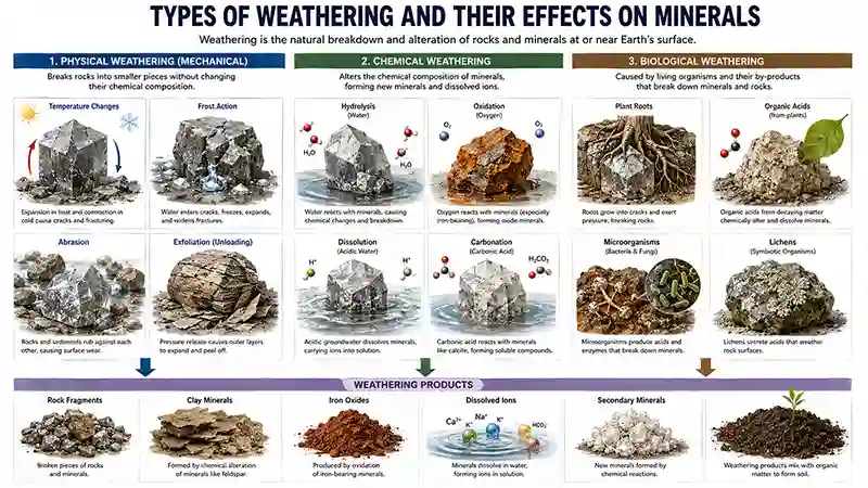 Types of Mineral Weathering