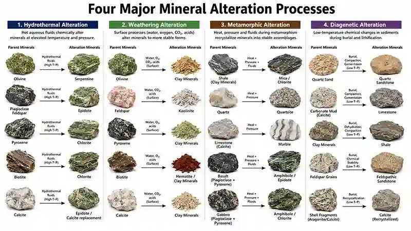 Major Types of Mineral Alteration