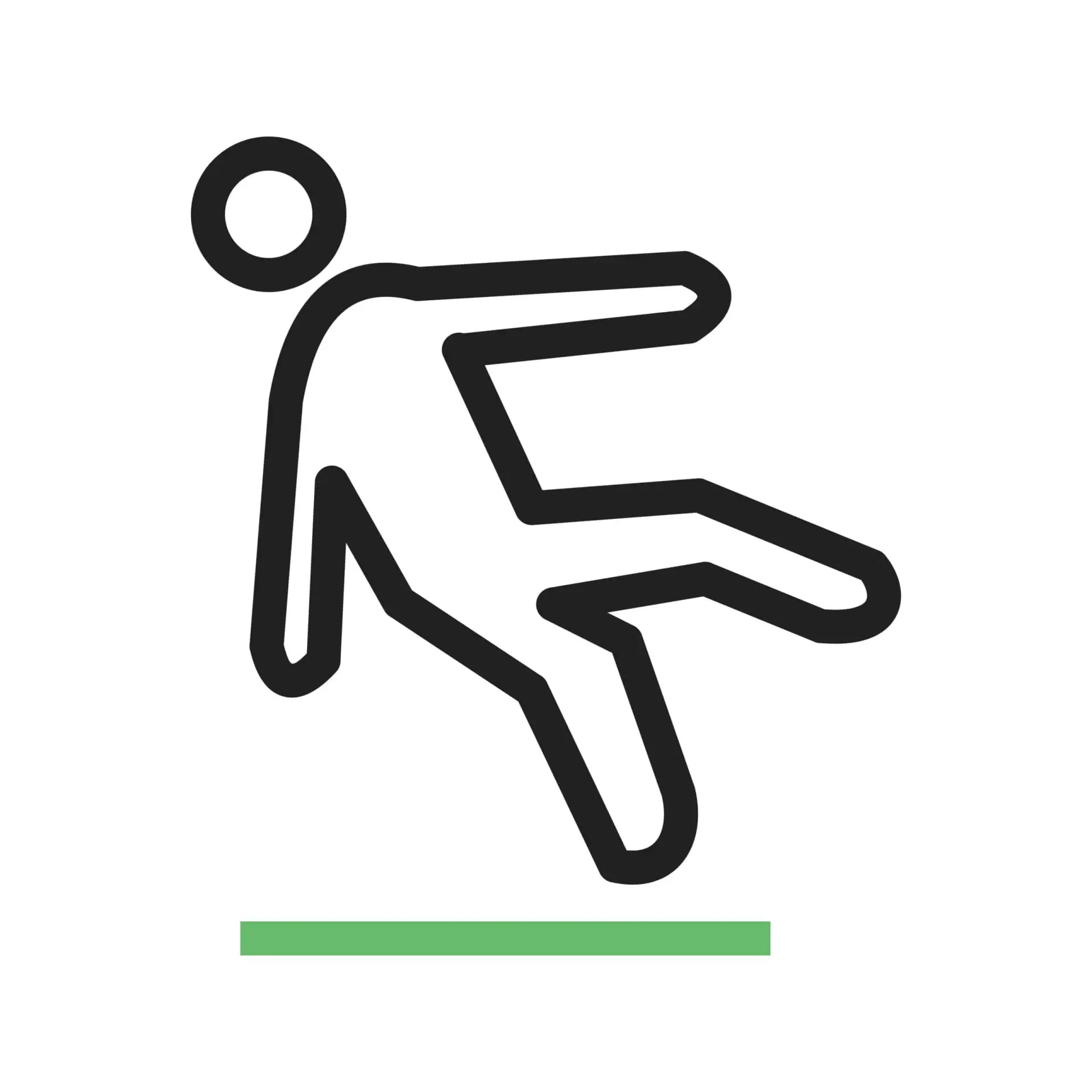 Symbol für einen Sturz vom Eis