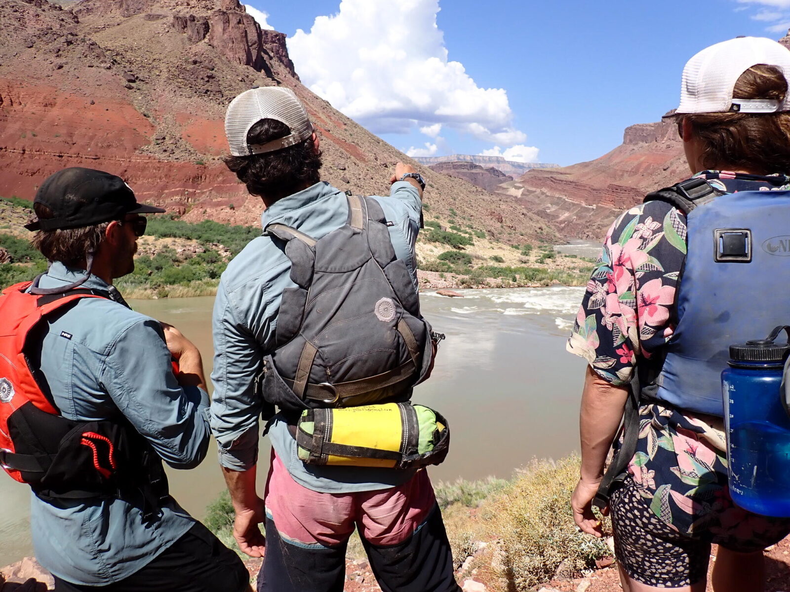Hatch River Expeditions, Full Canyon, Upper, Lower Trips people look over the colorado river while with Hatch River Expeditions