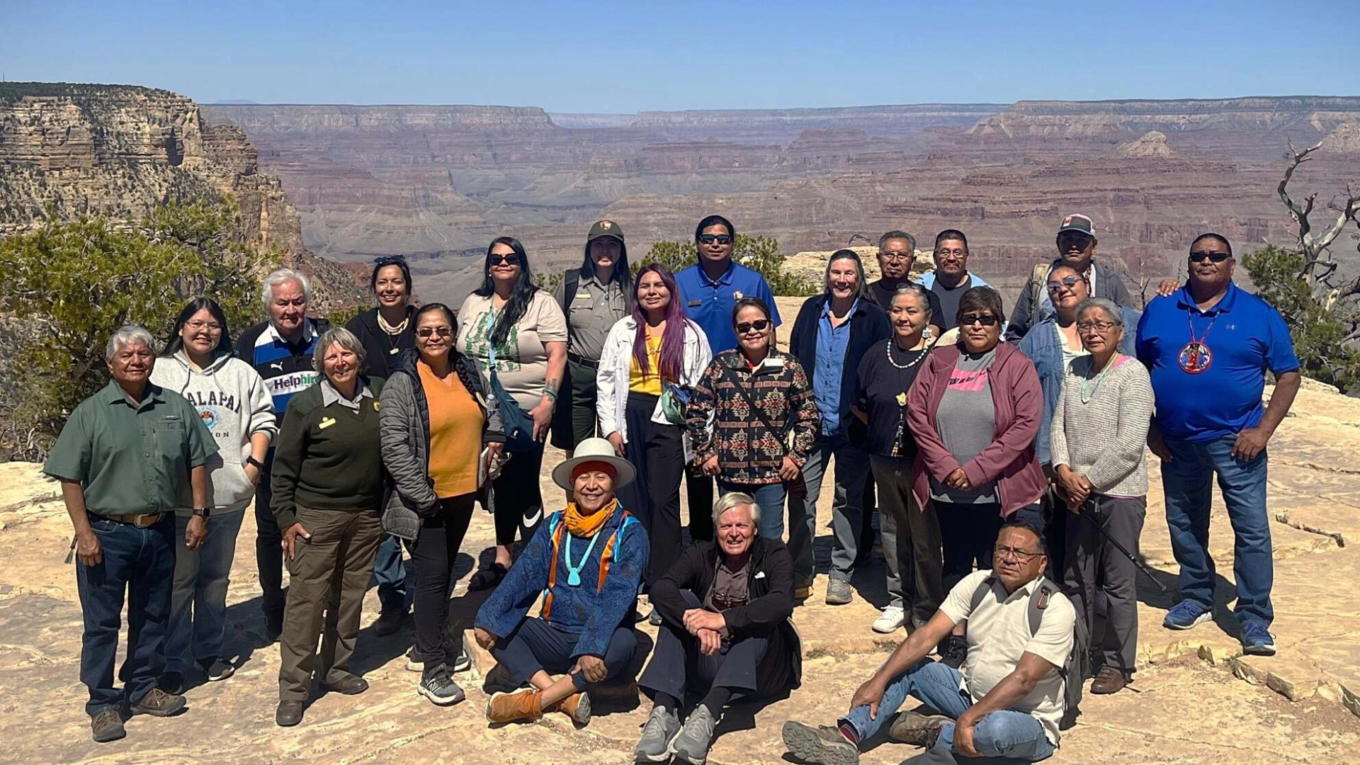 Members of the Inter-tribal Working Group, a partnership between members of the Grand Canyon's Associated Native American tribes and Grand Canyon National Park staff. These groups work to preserve the interests of the Native American tribes associated with Grand Canyon, and the Nation Park Service's goals towards land stewardship and future plans.