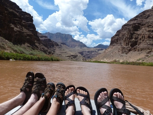 River-Ready Gifts: The Perfect Holiday Gift Ideas for Grand Canyon Adventurers 1 Guests sandaled feet on front of boot Credit: Dan and Mary Scheppers