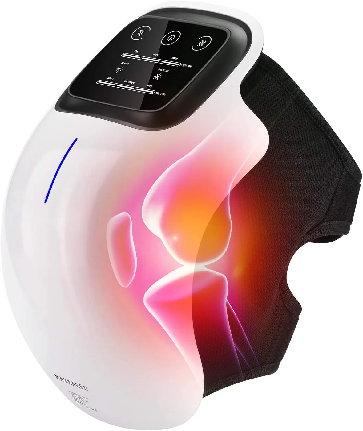 FORTHiQ Cordless Knee Massager, Strong Battery Infrared Deep Heat for Knee Joint Pain Relief, Laser Vibration Therapy for Arthritis, Swelling, Stiffness, Ligament Muscle Injury FORTHiQ Cordless Knee Massager, Strong Battery Infrared Deep Heat for Knee Joint Pain Relief, Laser Vibration Therapy for Arthritis, Swelling, Stiffness, Ligament Muscle Injury