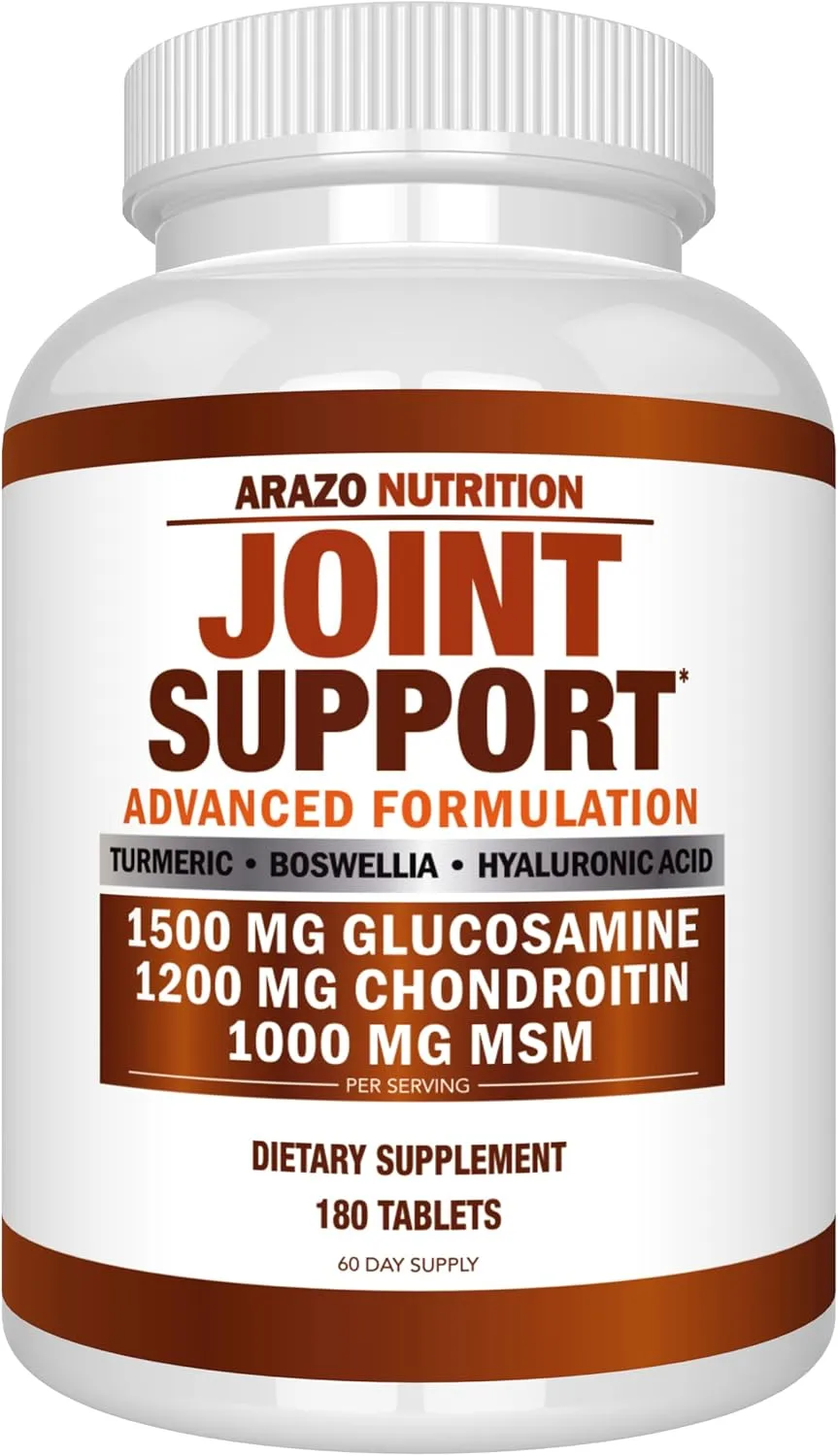 Glucosamine Chondroitin Turmeric Msm Boswellia - Joint Support Supplement for Relief 180 Tablets - Arazo Nutrition Glucosamine Chondroitin Turmeric Msm Boswellia - Joint Support Supplement for Relief 180 Tablets - Arazo Nutrition