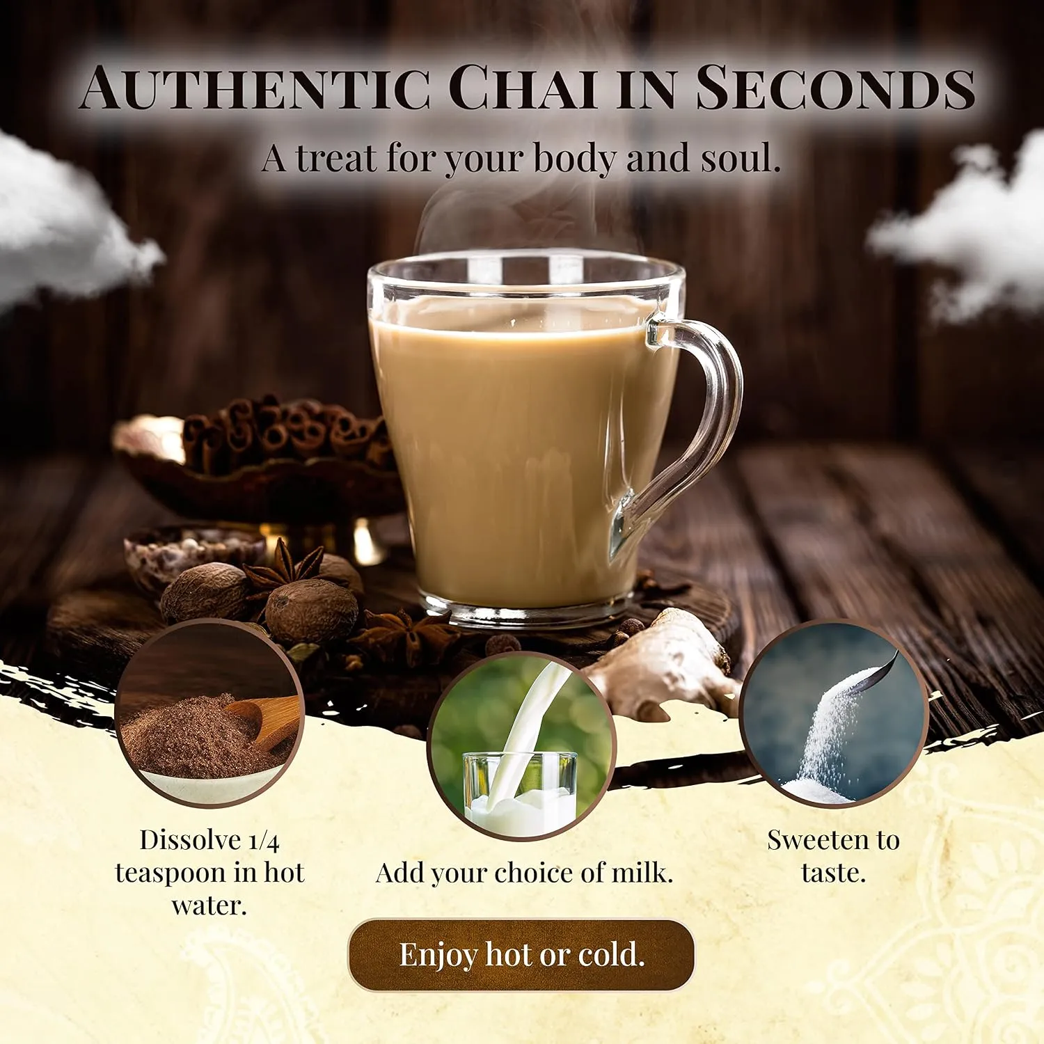 Blue Lotus Chai - Traditional Masala Chai - Makes 100 Cups - 3 Ounce Masala Spiced Chai Powder with Organic Spices - Instant Indian Tea No Steeping - No Gluten Blue Lotus Chai - Traditional Masala Chai - Makes 100 Cups - 3 Ounce Masala Spiced Chai Powder with Organic Spices - Instant Indian Tea No Steeping - No Gluten