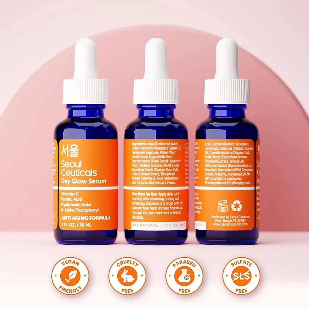 SeoulCeuticals Korean Skin Care Beauty - 20% Vitamin C Hyaluronic Acid Serum + CE Ferulic Acid Provides Potent Anti Aging, Anti Wrinkle 1oz SeoulCeuticals Korean Skin Care Beauty - 20% Vitamin C Hyaluronic Acid Serum + CE Ferulic Acid Provides Potent Anti Aging, Anti Wrinkle 1oz