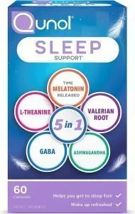 Qunol Sleep Support, 5 in 1 Non-Habit Forming Sleep Aid