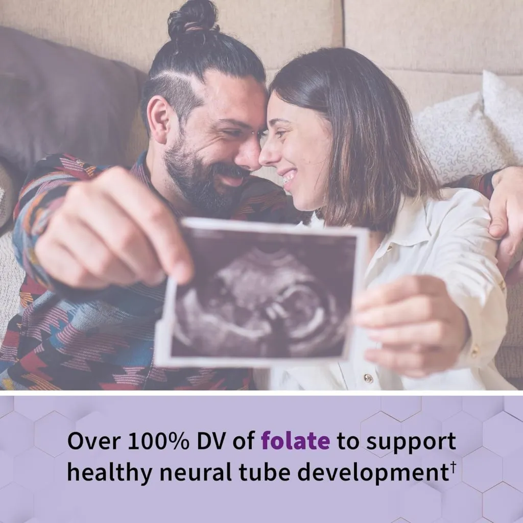 Prenatal Multivitamin for Women from Whole Foods with Biotin, Iron & Folate not Folic Acid,