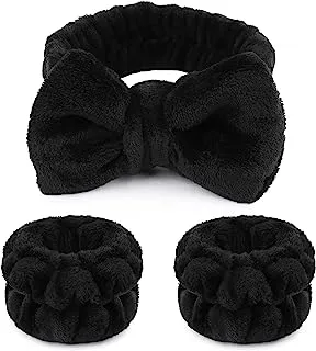 Makeup Headbands and Wrist Spa Wash Band Absorbent Wristbands
