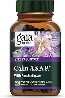 Calm A.S.A.P. Stress Support Supplement - with Skullcap, Passionflower, Chamomile, Vervain, Holy Basil & More to Support a Natural Calm - 60 Vegan Liquid Phyto-Capsules (20-Day Supply)