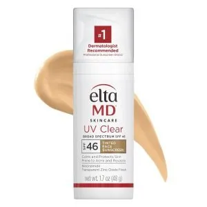EltaMD UV Clear Tinted Face Sunscreen, SPF 46 Oil Free Sunscreen with Zinc Oxide