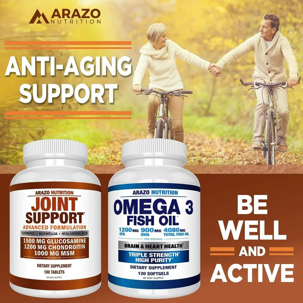 Glucosamine Chondroitin Turmeric Msm Boswellia - Joint Support Supplement for Relief 180 Tablets - Arazo Nutrition Glucosamine Chondroitin Turmeric Msm Boswellia - Joint Support Supplement for Relief 180 Tablets - Arazo Nutrition