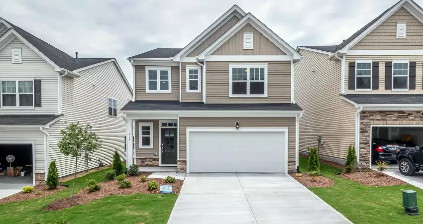 new house with a garage door