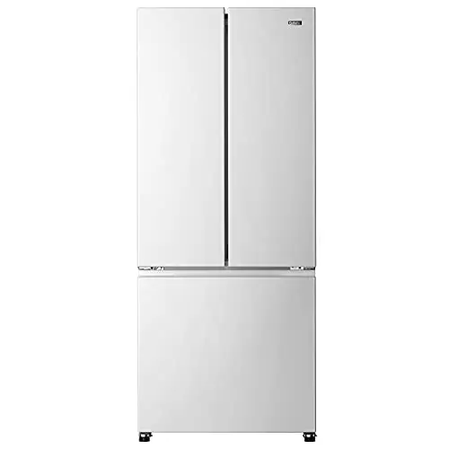 Galanz 3-Door French Door Refrigerator with Bottom Freezer & Adjustable Thermostat, 16 Cu Ft, White