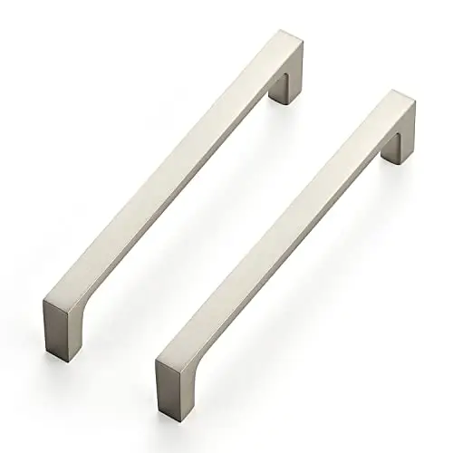 Ravinte 25 Pack Solid 5 Inch Kitchen Square Cabinet Handles Brushed Nickel Pulls Drawer Pulls Kitchen Cabinet Hardware Handles