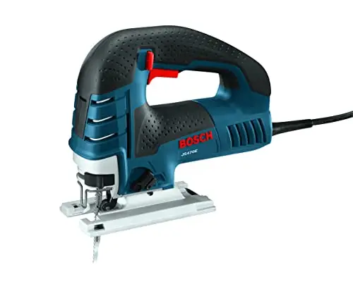 BOSCH Top-Handle Jig Saw 7.0 Amp, 3,100 SPM, 45 Degree Beveled Cuts, Variable-Speed Control, Ergonomic Design, Corded Jigsaw Tool (JS470E)