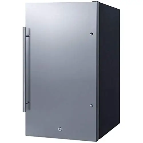 Summit 19” Refrigerator, Shallow Depth, Built-in, Outdoor Refrigerator, ENERGYSTAR, 3.13 cu.ft.Capacity, Stainless Steel- SPR196OS