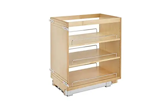 Rev-A-Shelf 14" Pullout Kitchen Cabinet Storage Organizer Slide Out Pantry Spice Rack with Adjustable Shelves for 14.5" W Cabinet Opening, 448-BC-14C