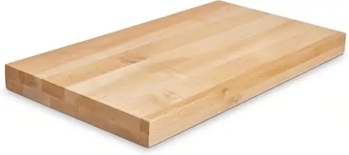 Express KitchQuip Solid Maple Butcher Block Countertop - 1.5” Thick Hardwood Work Surface for Kitchen, Workbench, Desk, Cart, or DIY Tabletop (24"L x 24"W)