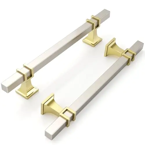9BUILD 10 Pack 5 Inch Cabinet Pulls Brushed Satin Nickel Kitchen Cabinet Handles Cabinet Hardware Kitchen Handles for Cabinets Nickel Pulls T Bar Drawer Handle