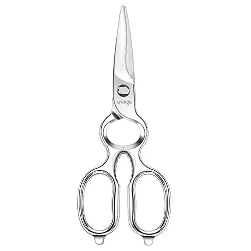LIVINGO Kitchen Forged Shears Heavy Duty Come Apart Ultra Sharp Multi-function Stainless Steel Scissors Bottle Opener, Nut Cracker 8.5 inch