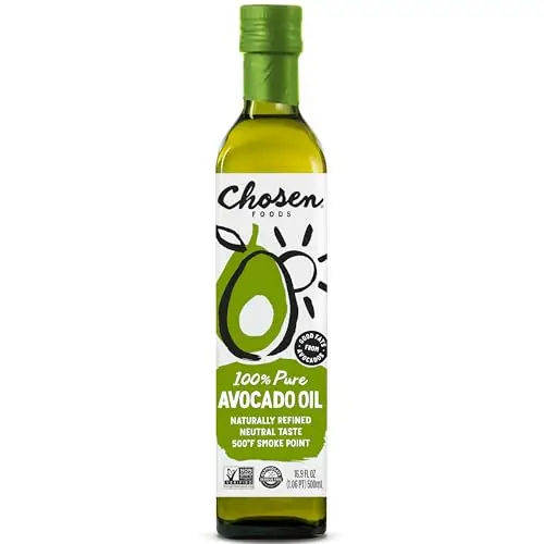 Chosen Foods Avocado Oil, 16.9 Fl Oz - All Purpose Cooking Oil made from 100% Pure Avocados - Non-GMO, Gluten-Free, Keto Friendly, Glyphosate Free - 500mL (Pack Of 1)