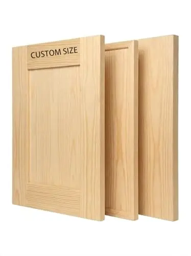 WHHTJOY Custom Sized Cabinet Doors Replacement-Unfinished Real Woodl- Easy Cabinet Upgrade- Shaker/Slim Shaker/Modern Flat -All Custom Sizes- Kitchen/Bath/Closet/Custom Cabinet Doors
