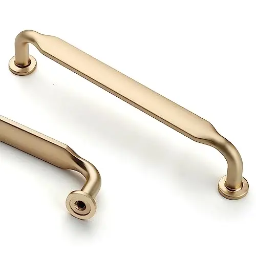 Asidrama 10 Pack 5 Inch(128mm) Brushed Brass Kitchen Cabinet Handles, Cabinet Pulls Kitchen Cabinet Hardware for Cupboard Drawer Pulls
