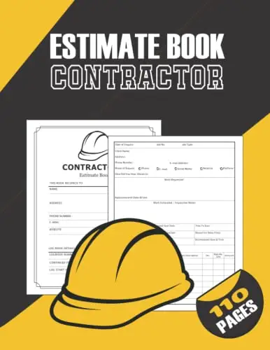 Estimate Book Contractor: Job Estimate Quote Record Book | Log book to record client details | Dot Diagram Sheets For Taking Measurements | Inspection Notes