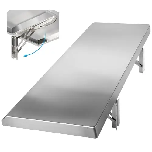 Toriexon Folding Concession Shelf 24" x 12" for Kitchen, Food Truck, Garage