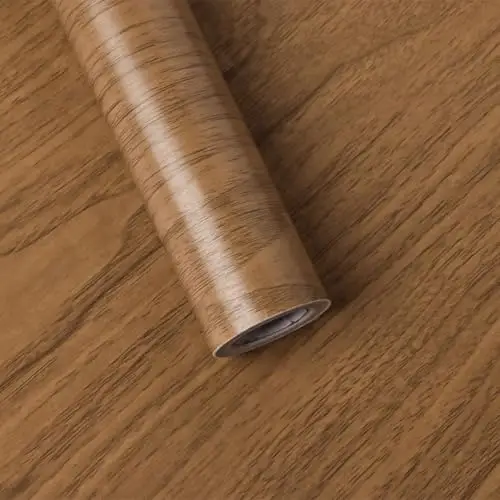 Lativo Brown Wood Contact Paper for Cabinets Countertops Funiture Wood Grain Peel and Stick Wallpaper Textured Self Adhesive Removable Wallpaper Desk Vinyl Waterproof Easy to Clean 17.7inW 393inL