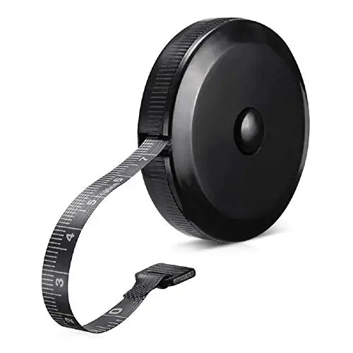 GDMINLO Soft Tape Measure Retractable Measuring for Body Fabric Sewing Tailor Cloth Knitting Craft Weight Loss Measurements Retractable Black Double Scales Rulers 1 Pack