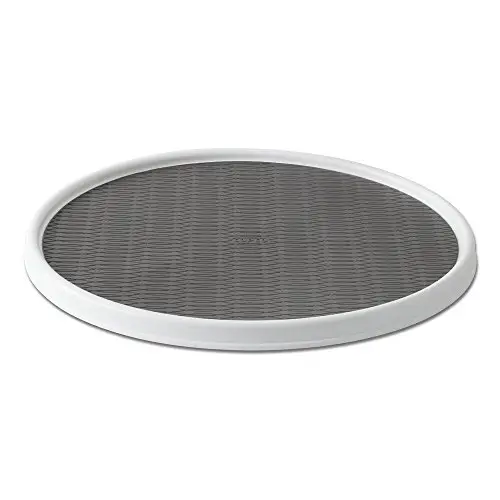 Copco 18 Inch Lazy Susan Turntable Organizer - Nonslip Rotating Cabinet Organizer for Kitchen Pantry, Under Sink, Countertop Storage, Rimmed Edge, Wipe Clean