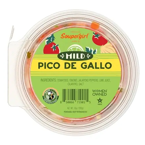 Soupergirl Pico de Gallo Mild Salsa | Fresh Chunky Salsa | Kosher, Preservative-Free, Women-Owned, Fair Food Certified, 10oz