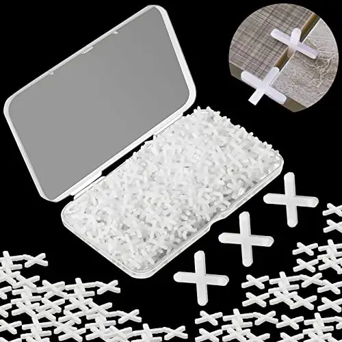 Honoson 500 Pieces Wide Tile Spacers Tiles Leveler Spacers Replaceable Levelers Wall Floor Cross for Ceramic Tile and Stone Installation(1/16 Inch)