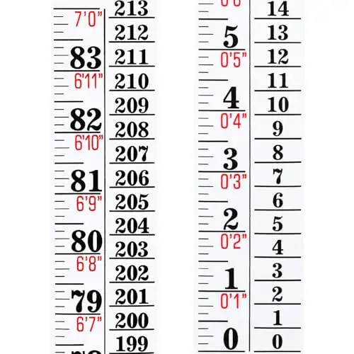 Tatuo Growth Chart Wall Labels Height Indicator Tape Ruler Growth Chart Decor Height Indicator Adhesive Ruler for Home Room Measuring(White)