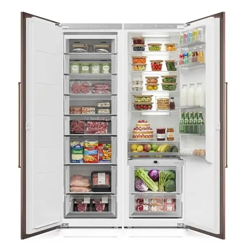 Ca'Lefort 44'' Panel Ready Refrigerator Bundle, Built-in Panel-Ready Fridge with Freezer Perfect for Kitchens 11°F-46°F Precise Freeze Control with Reversible Door (Panel Not Included)