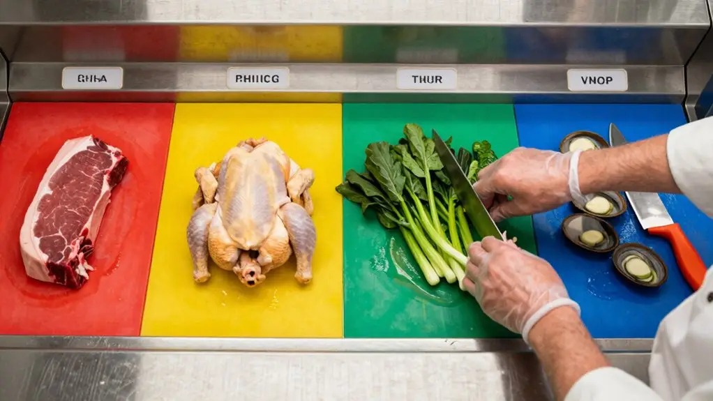 color coded food prep zones