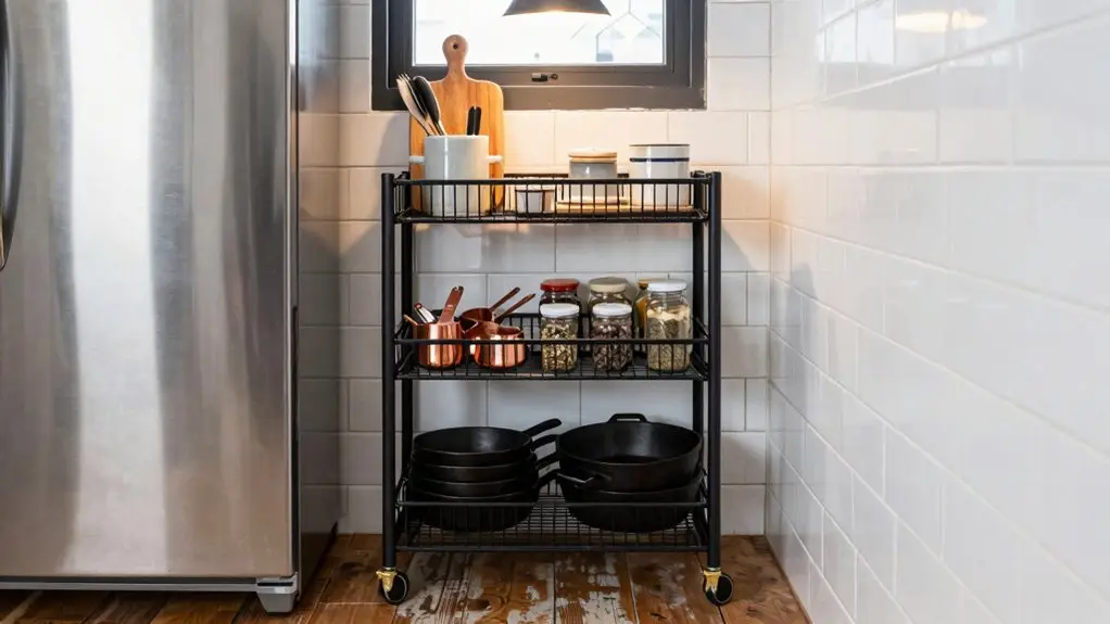 mobile bamboo prep cart