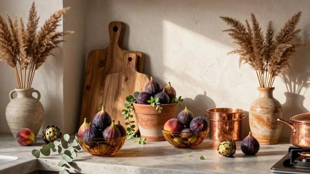 seasonal produce and potted plants