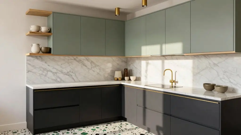 two tone cabinets mixed hardware